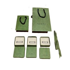 Green Gucci Ring Boxes and Bags